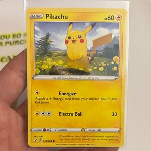 Pokemon Pikachu Card - Yellow and Red